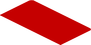 ~Sticker  1.8 x  4.0 with Black Trapezoid on Red Background Right - First Face