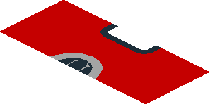 ~Sticker  0.8 x  4.1 with Grey Ferrari Horse in Grey Grille and White Headlamp on Red Background - Third Face