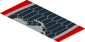 ~Sticker  0.8 x  4.1 with Grey Ferrari Horse in Grey Grille and White Headlamp on Red Background - Sixth Face