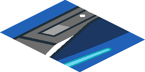 ~Sticker  0.8 x  3.0 with Headlamp on Blue Background Right - Third Face
