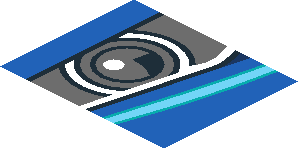 ~Sticker  0.8 x  3.0 with Headlamp on Blue Background Right - Fourth Face