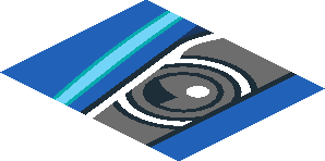 ~Sticker  0.8 x  3.0 with Headlamp on Blue Background Left - Fourth Face
