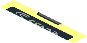 ~Sticker  1.9 x  1.8 with Black Senna Logo and Exhaust Tailpipe on Transparent Background - Fifth Face