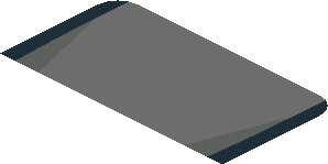 ~Sticker  0.8 x  2.4 with Orange Quad inside Black Trapezoid on Transparent Background - First Face