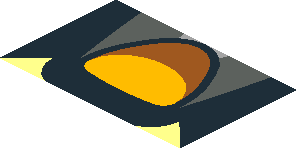 ~Sticker  0.8 x  2.4 with Orange Quad inside Black Trapezoid on Transparent Background -  Third Face