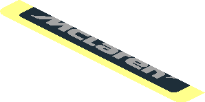 ~Sticker  1.9 x  1.8 with Black McLaren Logo and Black Triangles and Grey Trapezoid Background - Sixth Face