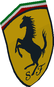 ~Logo Ferrari Badge Rounded (since 1990) Formed