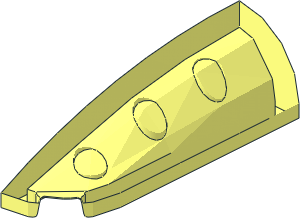 ~Slope Brick Curved  1 x  4 with Quarter Circle - Left - without Patternable Surfaces