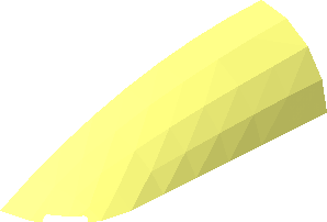 ~Slope Brick Curved  1 x  4 with Quarter Circle - Left - Patternable Surfaces