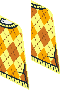 ~Minifig Torso Knit Argyle Sweater Vest with Bright Light Orange and Orange Diamonds over White Shirt Half Pattern