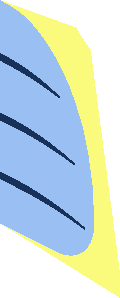~Minifig Torso with Three Dark Blue Curved Lines on Bright Light Blue Stomach Pattern - Half