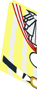 ~Minifig Torso with Ruffles, White Stripes and Gold Medal Pattern - Half