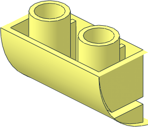 ~Duplo Brick  2 x  3 with Curved Bottom - Sloped End