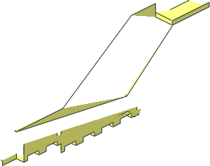 ~Tail Plane with Integral Jet Engine - Half without Patternable Surfaces