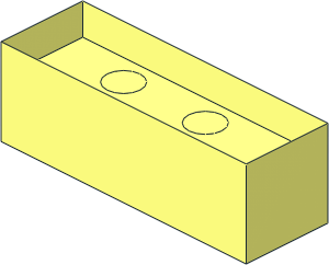 ~Modulex Tile  1 x  3 with Bottom Studs without Top Surface