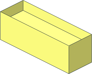 ~Modulex Tile  1 x  3 without Bottom Studs without Top Surface