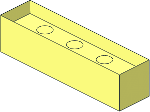 ~Modulex Tile  1 x  4 with Bottom Studs without Top Surface