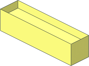 ~Modulex Tile  1 x  4 without Bottom Studs without Top Surface