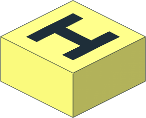 Modulex Tile  2 x  2 with Bottom Stud with "H" Pattern