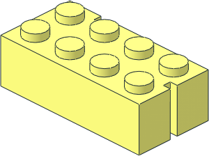 Mursten Brick  2 x  4 with 2 Slots Right