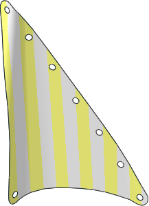 Sail 15 x 22 Triangular with Thin Stripes on White Background Pattern (Formed Shape 1)