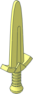 Minifig Sword Small with Upturned Crossguard and Capped Pommel
