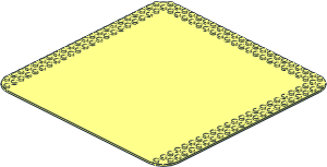 Baseplate 24 x 24 with Studs on 3 Sides