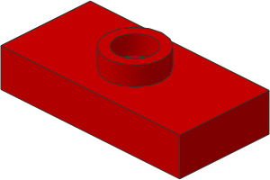 ~_Plate  1 x  2 with 1 Stud Red (Obsolete)