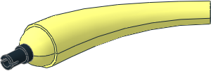 Animal Dinosaur Tail/Neck Curved with Black Pin