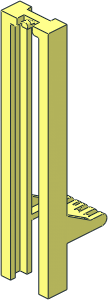 Forklift Rails  2 x  3 x  7.667 Non-locking with 6 Fingers