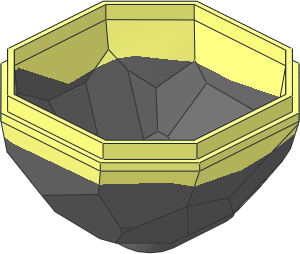 Rock  4 x  4 x  1.667 Bottom Dual Mould with Dark Bluish Grey Lower Section