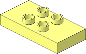 Duplo Plate  2 x  4 x  0.5 with 4 Centre Studs
