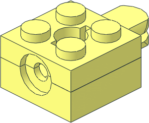 Brick  2 x  2 Arm Holder with Hole and 1 Arm (Complete)