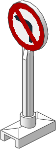 ~_Roadsign Round with No Left Turn Pattern White (Obsolete)