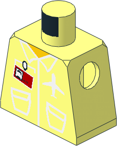 Minifig Torso with Airplane Logo and "AIR" Badge Pattern