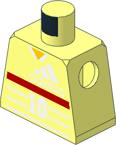 Minifig Torso with Soccer Shirt "10" and "ZIDANE" Pattern