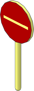 Roadsign Round Small without Base with No Entry Narrow Pattern
