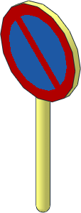 Roadsign Round Small without Base with No Waiting Left Pattern