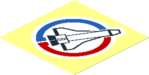Sticker  1.9 x  1.9 with Launch Command Logo with White Border Facing Right