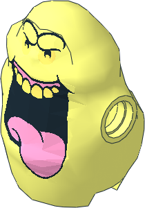 Minifig Body Ghost with Bright Light Yellow Eyes and Teeth, Pink Tongue Pattern