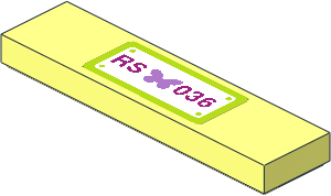 Tile 1 x 4 with Butterfly and "RS 036" License Plate Sticker