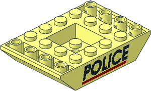 Slope Brick 45  6 x  4 Double Inverted w/ "POLICE" Red Line Pat.