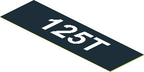 Sticker  0.8 x  0.8 with White "125T" on Black Background