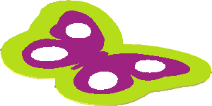 Sticker  1.1 x  1.6 with Magenta and White Butterfly