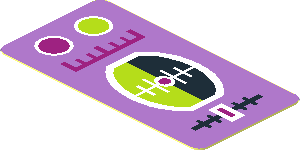 Sticker  0.9 x  1.8 with Slide Lever, Horizon Screen and Magenta and Lime Buttons