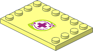 Plate  4 x  6 with 12 Studs on Three Edges with Jungle Rescue Logo in Lime Border Sticker