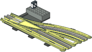 Train Track 12V Slotted Point Left Manual (Branching)