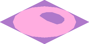 ~Sticker  1.8 x  3.8 with Medium Lavender Mattress with Bright Pink Buttons - Button
