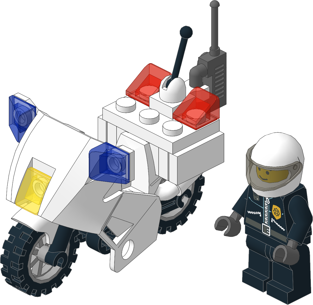 7235-1 - Police Motorcycle (Black Sticker Version)