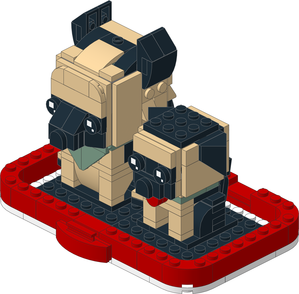 40440-1 - German Shepherd and Puppy